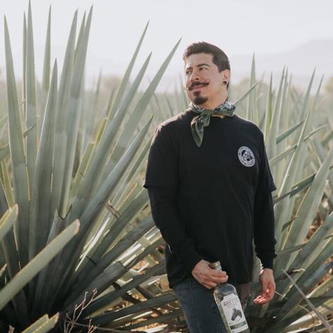 Alejandro Herrera Sotelo in an agave field